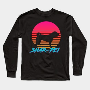 Chinese Shar-Pei 1980s Sunset Long Sleeve T-Shirt